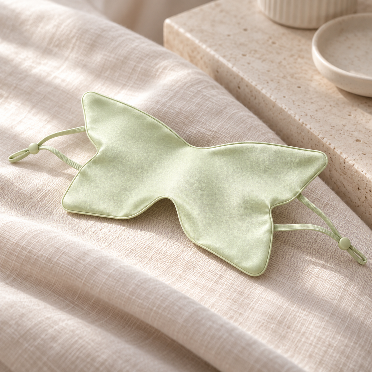 Grass Green Butterfly Satin Sleep Mask