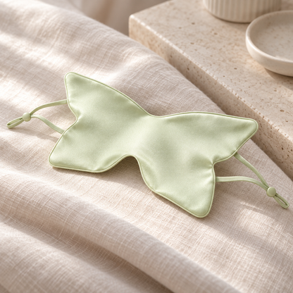 Grass Green Butterfly Satin Sleep Mask