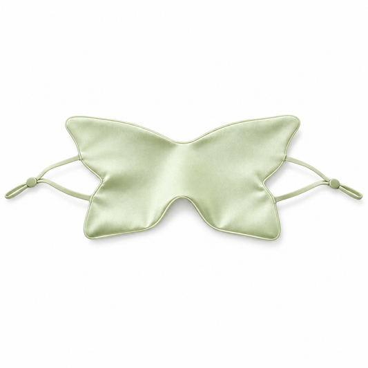 Grass Green Butterfly Satin Sleep Mask