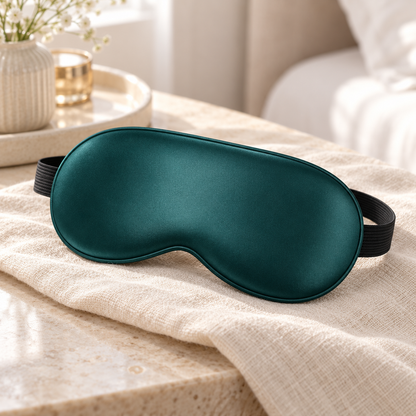 Emerald Green Satin Sleep Mask Set