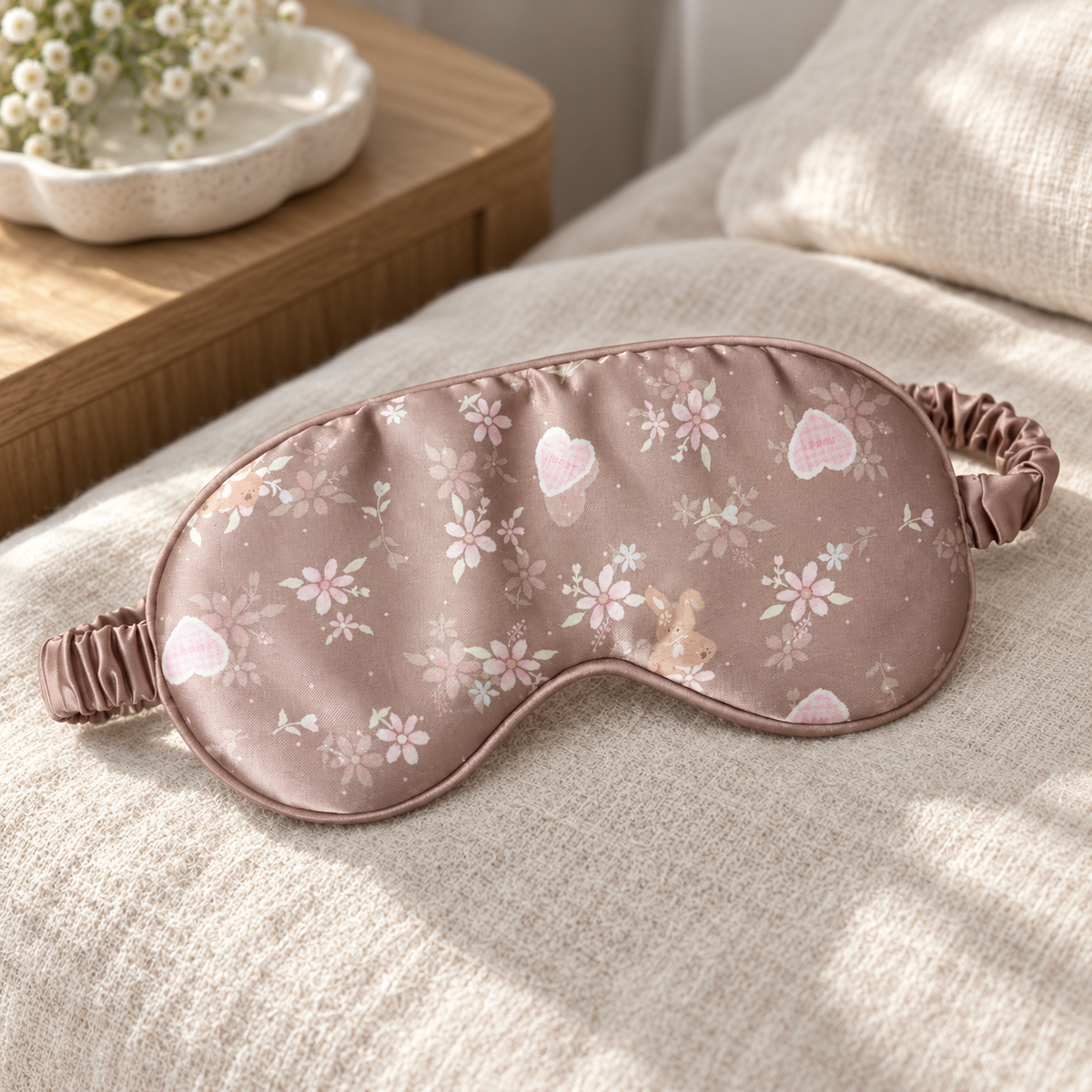 Brown Vintage Floral Sleep Mask