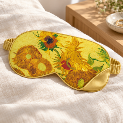 Sunflower Oil-Painting Satin Sleep Mask