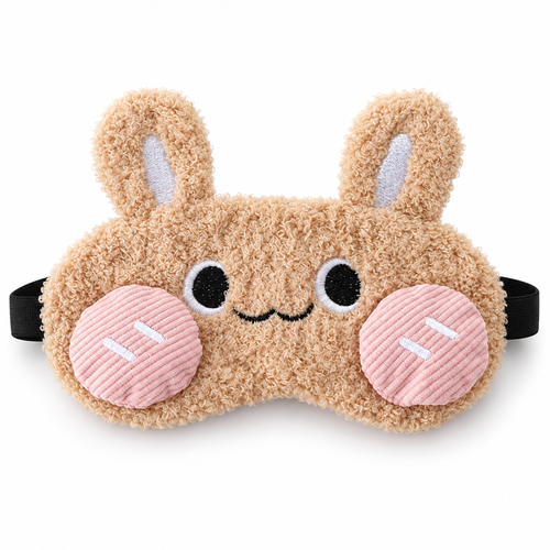 Light Pink Bunny Plush Eye Mask