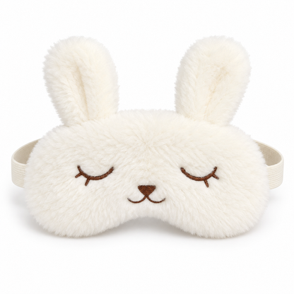 Squinting Bunny Plush Eye Mask