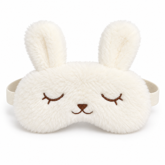 Squinting Bunny Plush Eye Mask