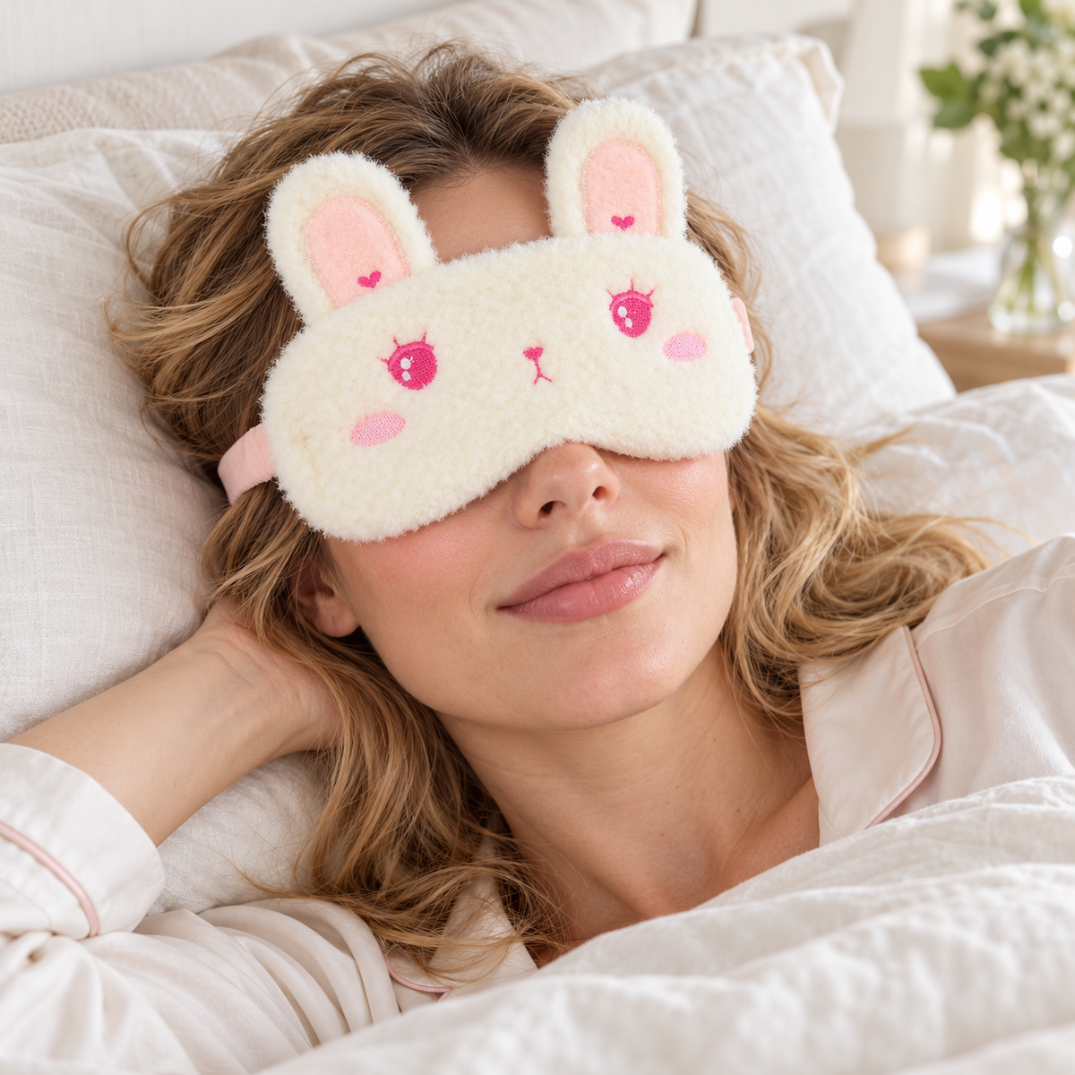 Round-Eyed Bunny Plush Eye Mask